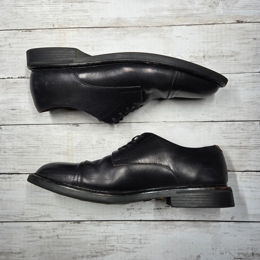 Polo Ralph Lauren Asher Captoe Dress Shoes Mens 11.5 Black Leather Lace Up